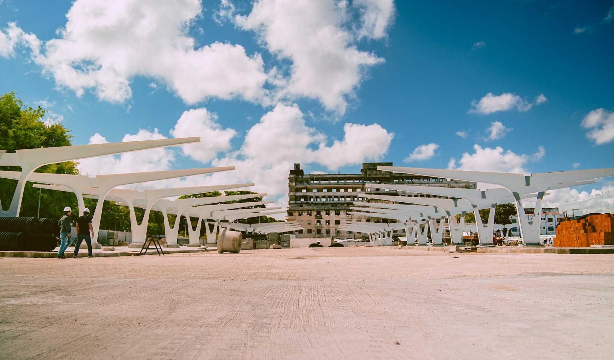 obras do terminal da Praça José de Alencar